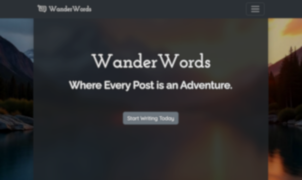 Demo WebApp - WanderWords Blogging Website